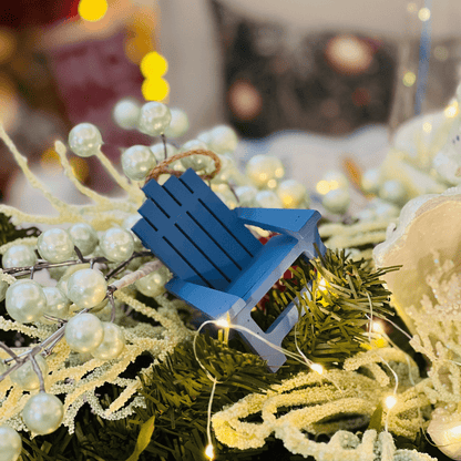 Enfeite Cadeira Natal Náutico Azul para Pendurar 8x7cm