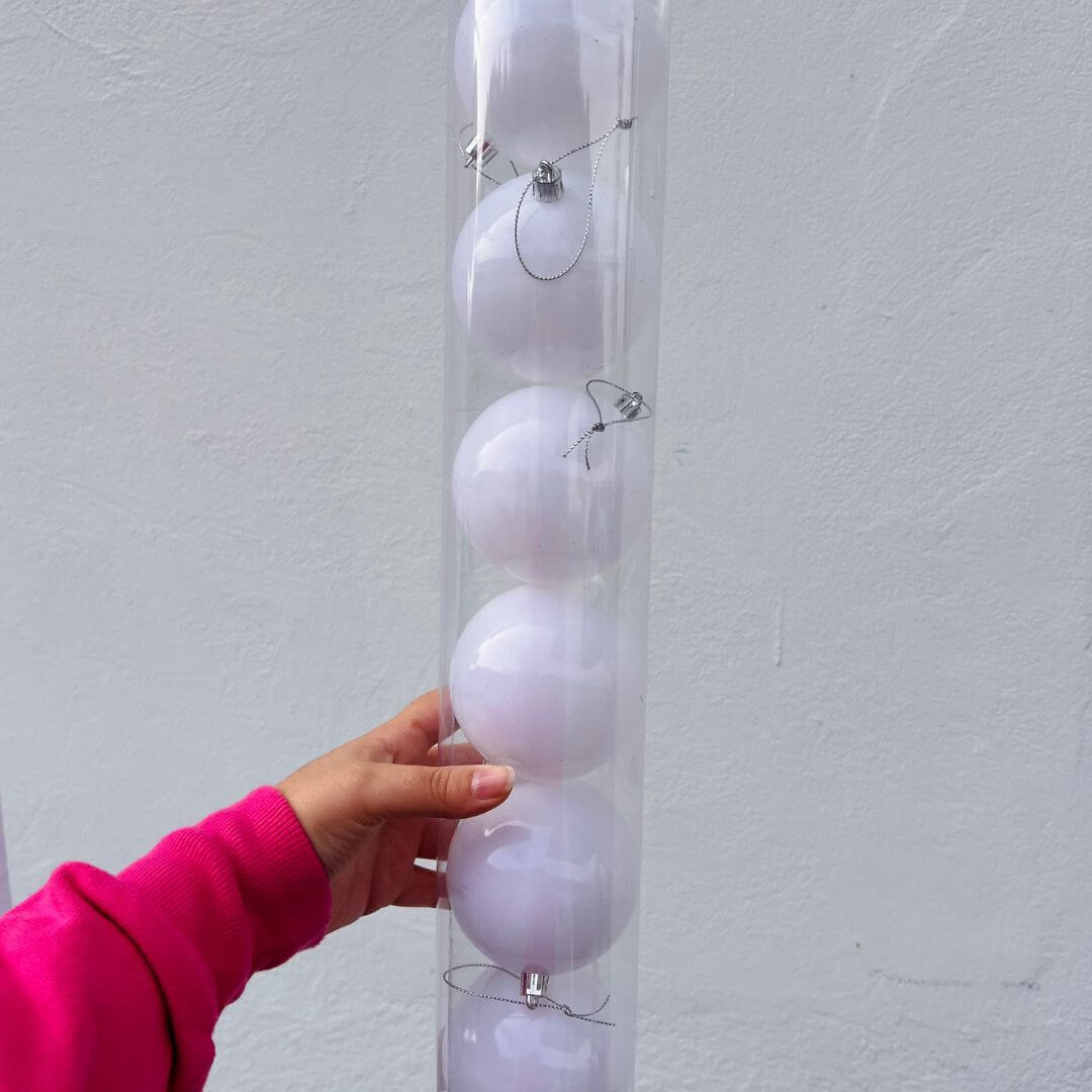 Jogo com 6 Bolas Natalina Metalizada - 8cm