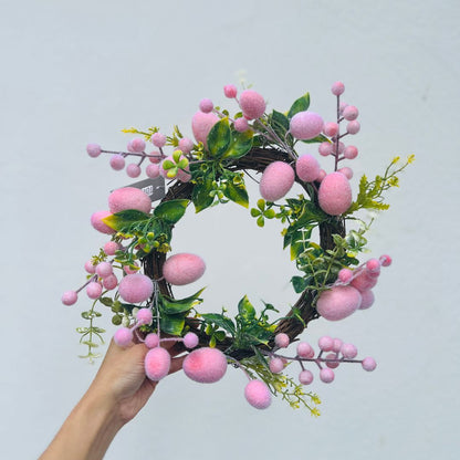 Guirlanda Com Ovos Rosa - 33cm
