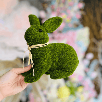 Coelho Decorativo Musgo Verde 21cm