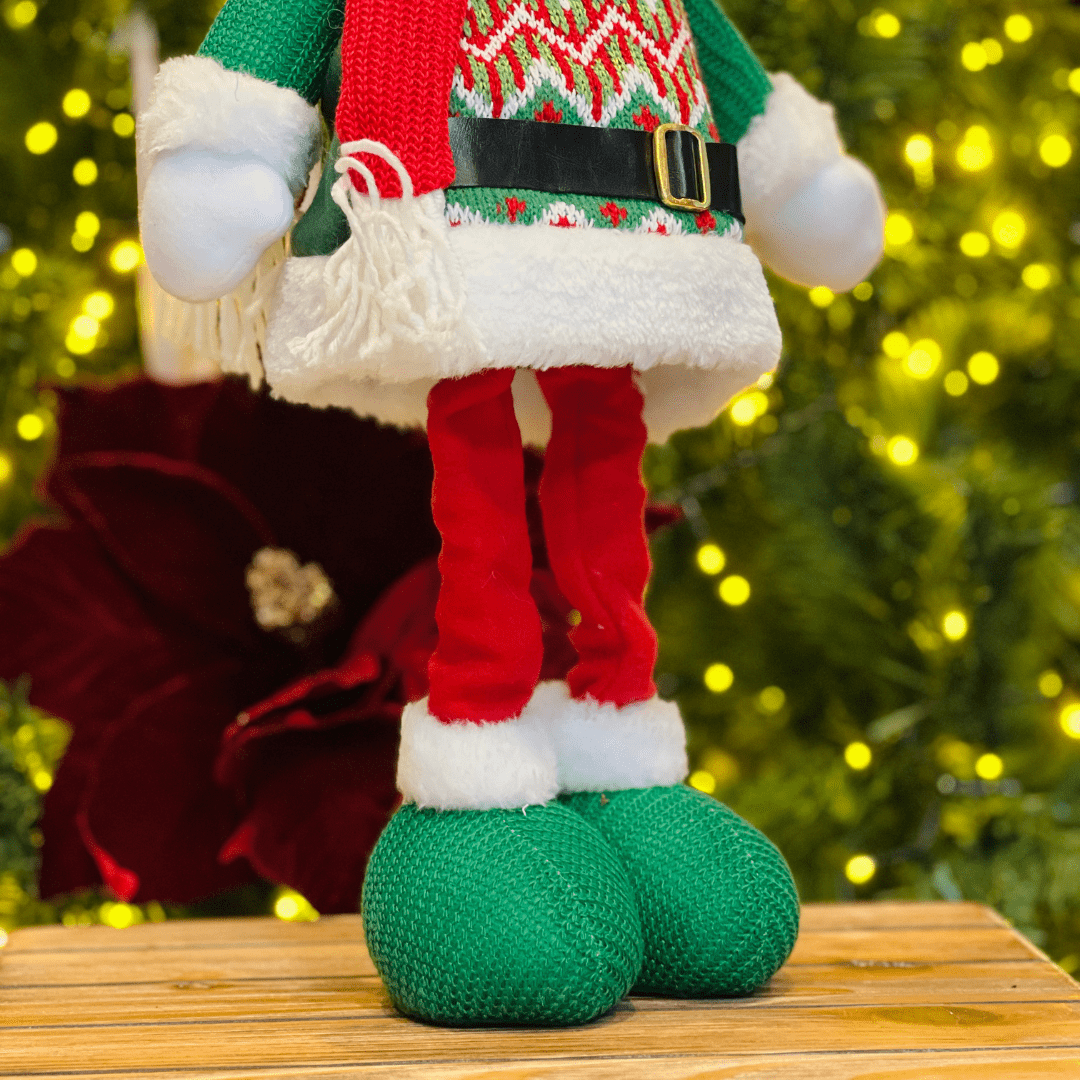 Boneca de Neve Natalina Em Pé Com Tricot 42cm - Tamanho Ajustavel