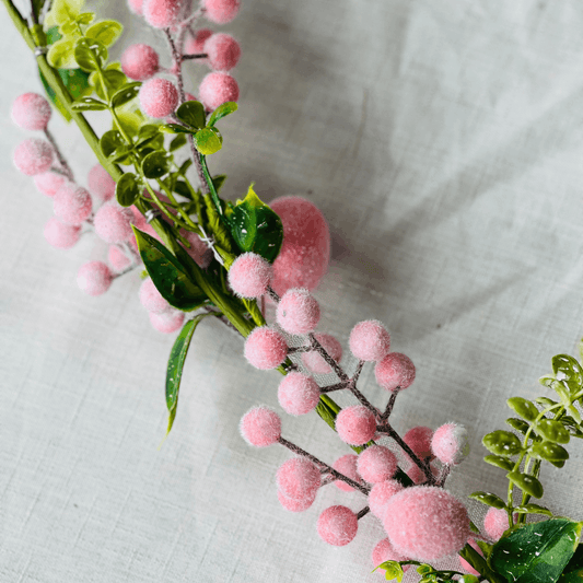 Festão Com Ovos Flocados Rosa 1,28m