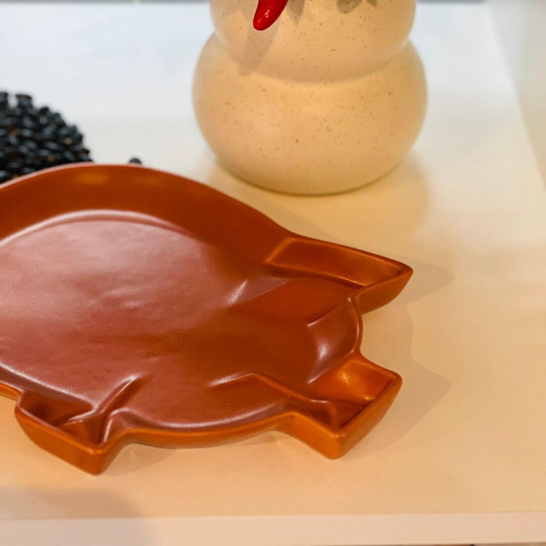 Travessa Porco G Caramelo Fosco - 29cm