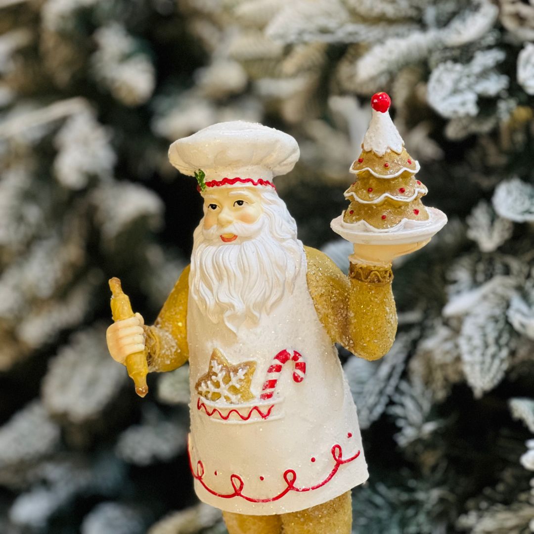 Resina Natal Papai Noel Gingerbread - 33,5x18,5cm