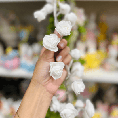 Cordão de Flor Fio Transparente 220v 300 LEDs 5m (Branco Quente/Frio)