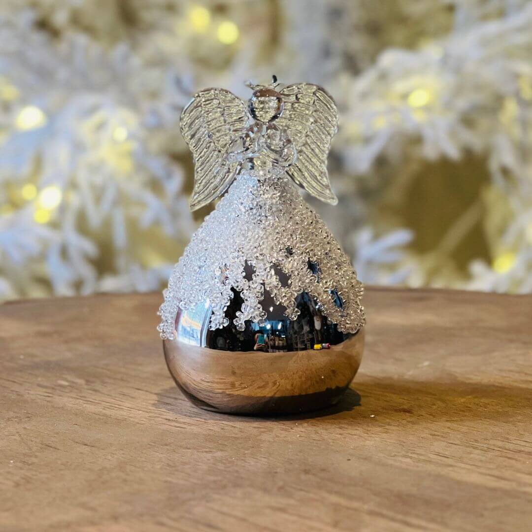ENFEITE NATAL ANJO PRATA - 11CM