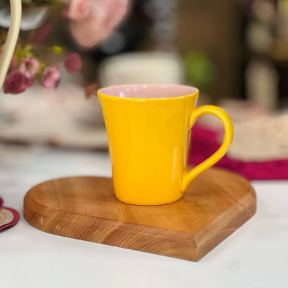 Caneca Tulipa Rosa e Amarelo - 330ml