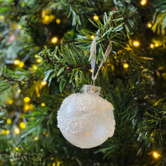 BOLA DECORADA 8CM JG/3 PC BRANCO