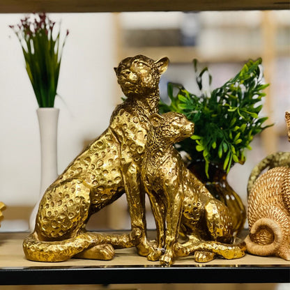 Escultura Leopardo Em Poliresina - 19cm