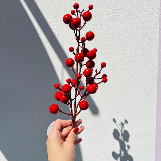 Galhos Decorativos Curtos com Berries – 58cm