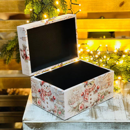 Caixa Decorativa Boneco de Neve – 20cm