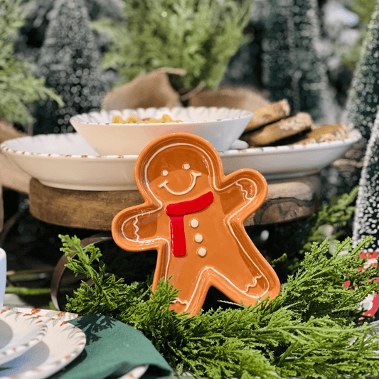 Petisqueira Natalina de Cerâmica Gingerbread Menino 16x2cm