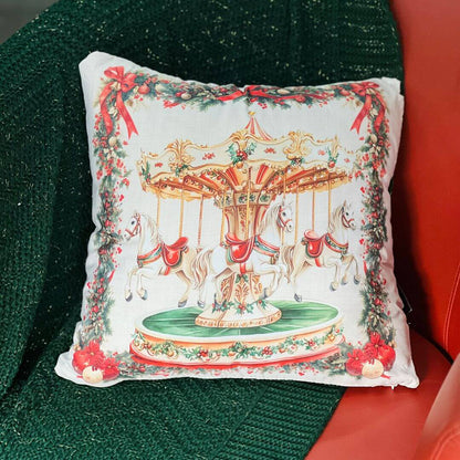Capa de Almofada Natal Carrossel – 40x40cm