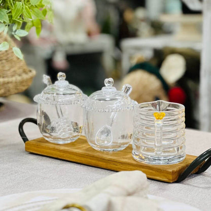 Meleira de Cristal de Chumbo Coração com Pegador – 9,5x12cm