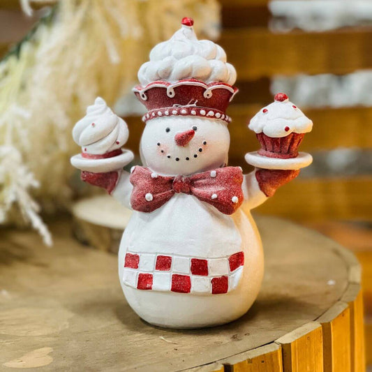 Boneco de Neve Decorativo com Cupcakes – 20cm