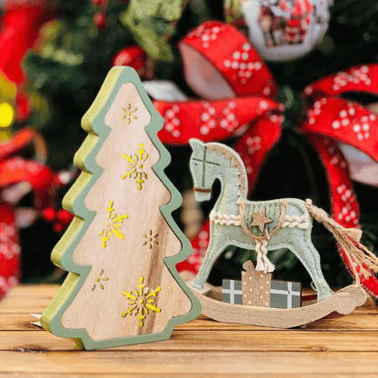 Árvore Natalina Flocos de Neve Verde Com Led 12x2x20cm