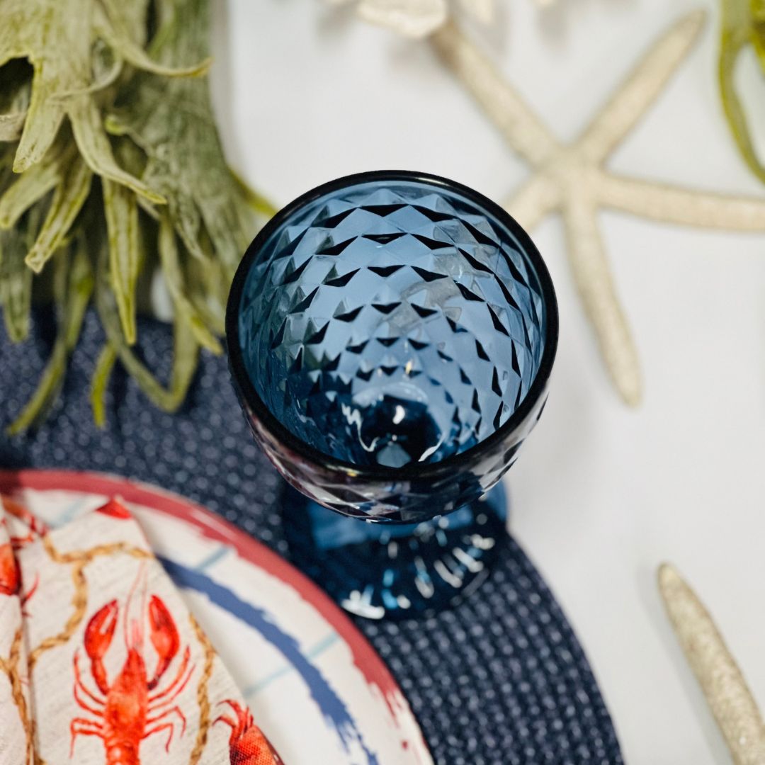 Conjunto 6 Taças de Vidro para Água Roman Azul Escuro - 320ml
