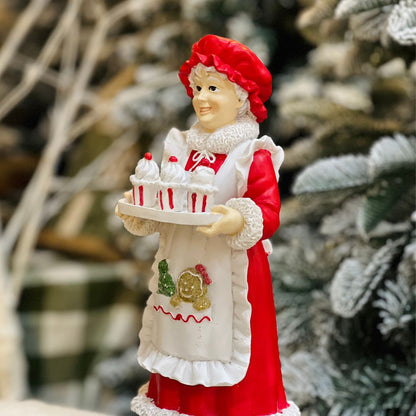 Resina Natal Mamãe Noel Gingerbread - 31x13cm