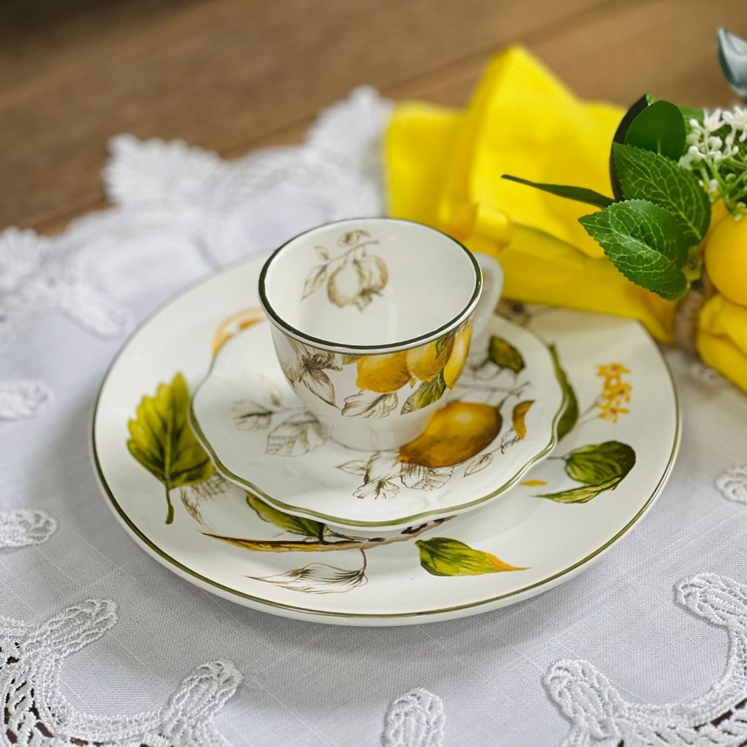 Xícara de Café Com Pires Toscana Limão Siciliano