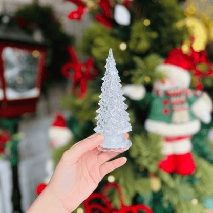 Árvore Natalina Transparente Com Led 6x6x15cm