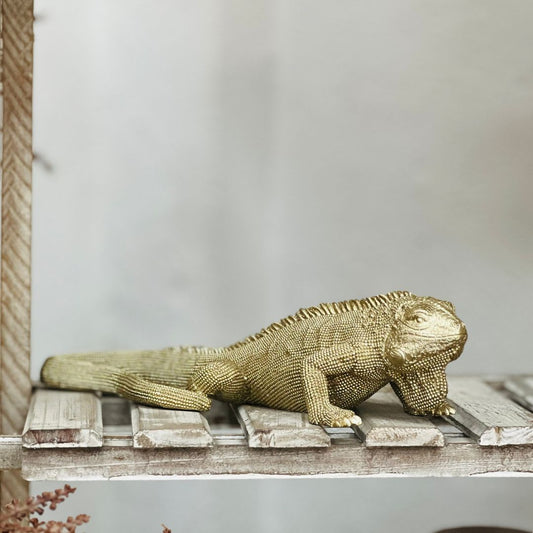 Escultura Iguana Em Poliresina - 30cm