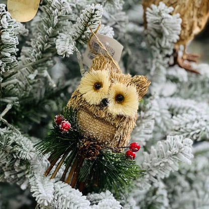 Coruja de Palha para Pendurar - 12cm