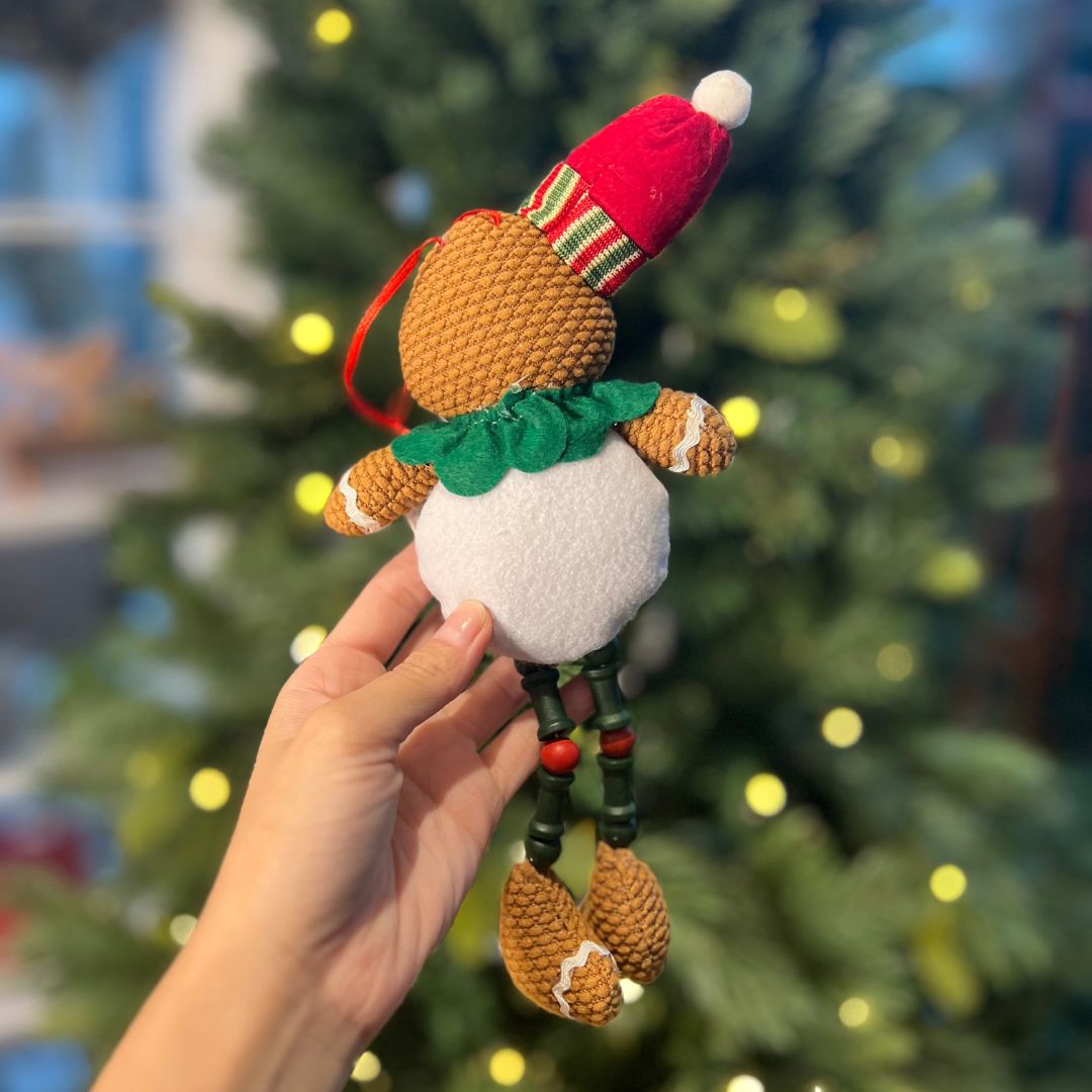 Boneco Natalino Gingerbread Menino Pendurar - 21cm