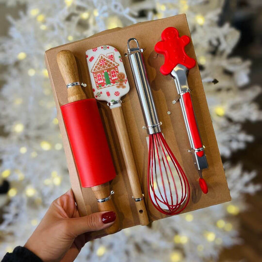 Kit Cozinha Ginger Natal – 25cm | 4 Peças