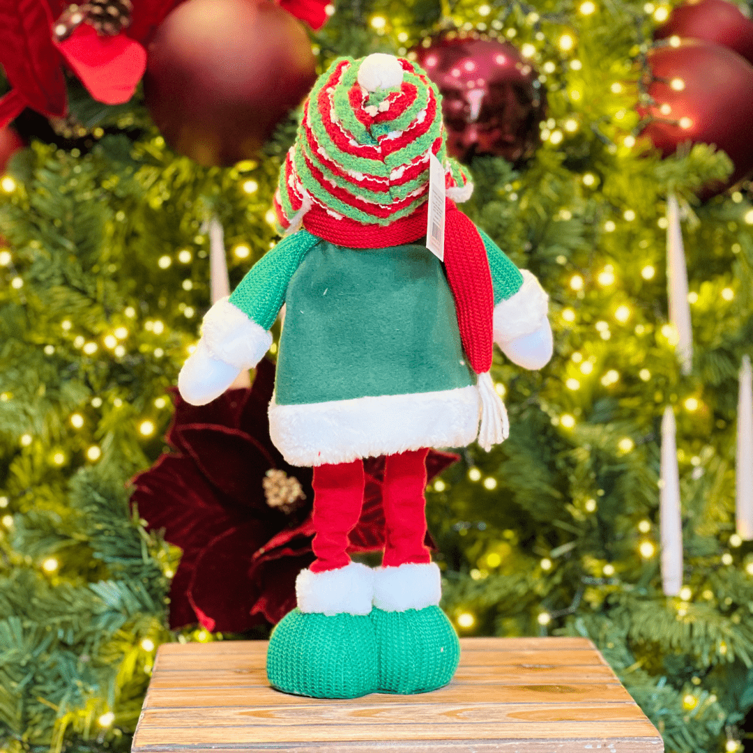 Boneca de Neve Natalina Em Pé Com Tricot 42cm - Tamanho Ajustavel