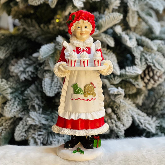 Resina Natal Mamãe Noel Gingerbread - 31x13cm