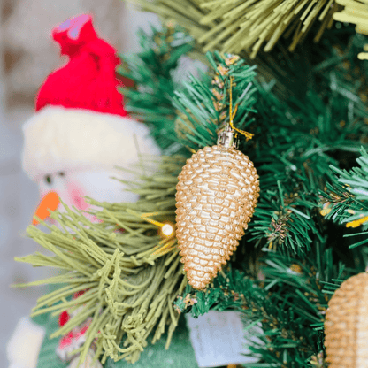 Conjunto 3 Pendentes Pinha Dourada 8cm