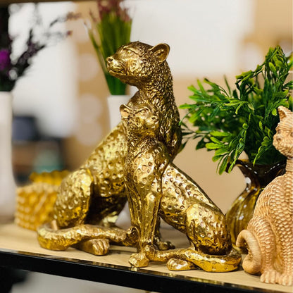 Escultura Leopardo Em Poliresina - 27cm