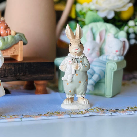 Coelho Pijama de Bolinha - 16cm