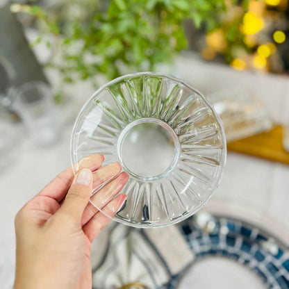 Conjunto de 2 Xícaras Com Pires Para Chá de Cristal Ecologico Com Pires Radial - 180ml