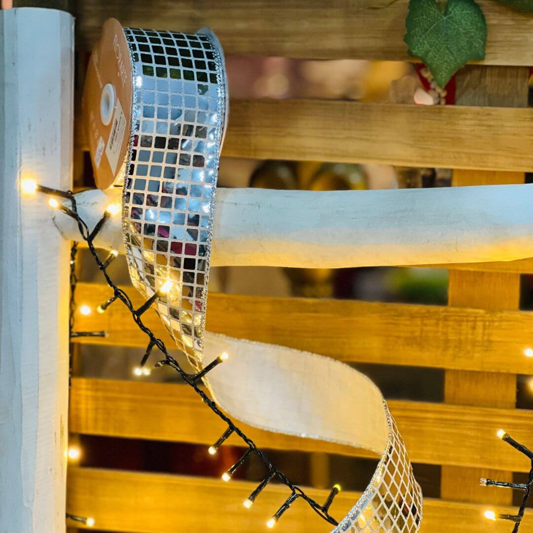 Fita Aramada Tecido com Costura Prata – 9,14m