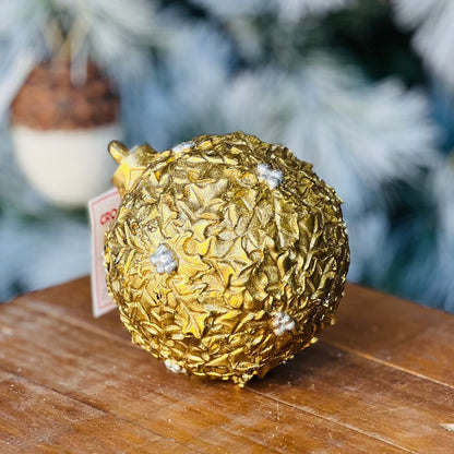 Bola Arabesco Dourada - 17cm