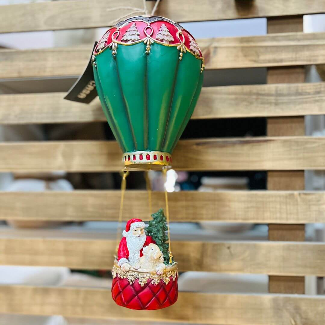 Balão com Papai Noel Colorido em Resina – 31cm