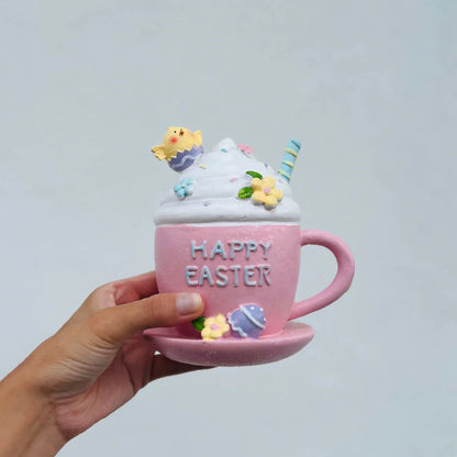 Caneca Decorativa de Páscoa Com Led - 14,5x11x14cm