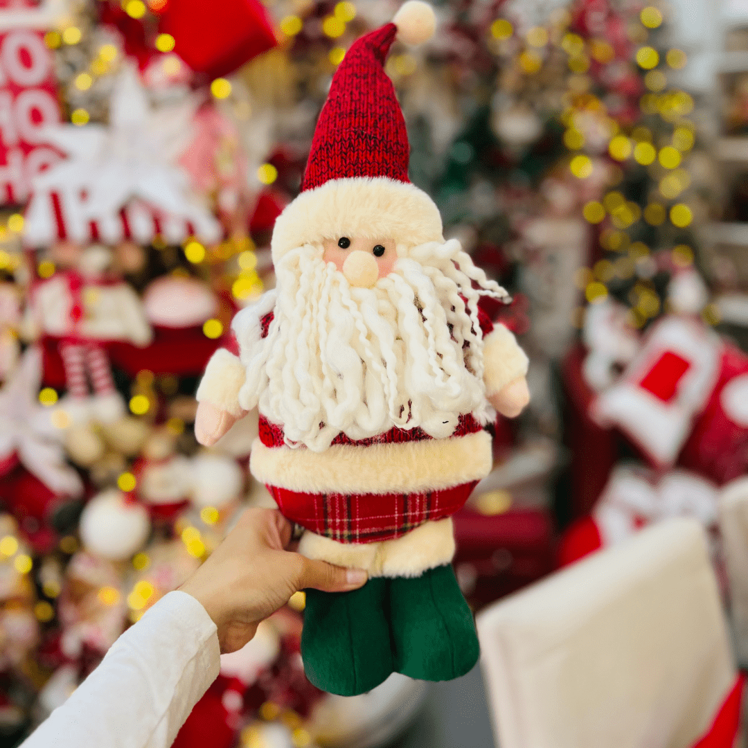 Papai Noel Em Pé Vermelho e Verde 44cm