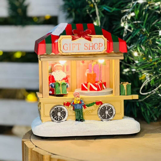 Cenário Natalino Gift Shop com Luz e Movimento – 14 x 9,5 x 14cm