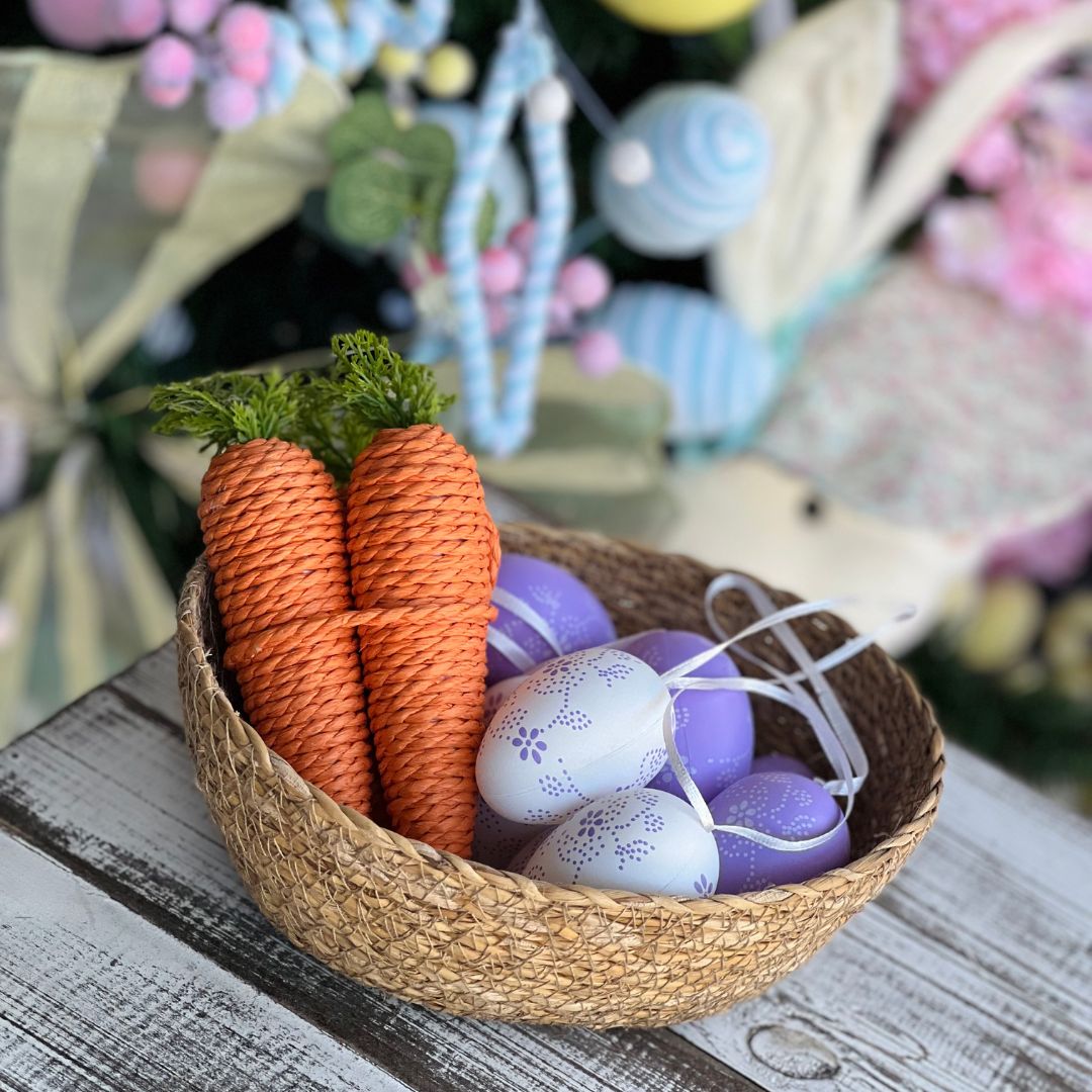 Jogo de 9 Ovos Decorativos para Pendurar Lilás - 6cm
