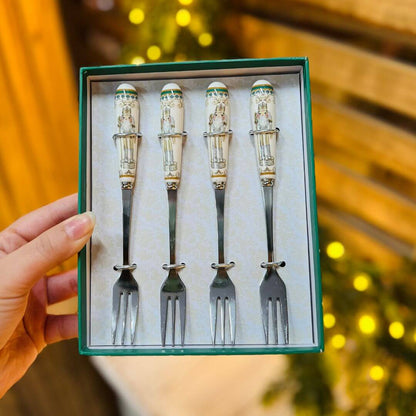 Kit de Talheres Quebra-Nozes Branco - 4 Peças | 15,5 cm