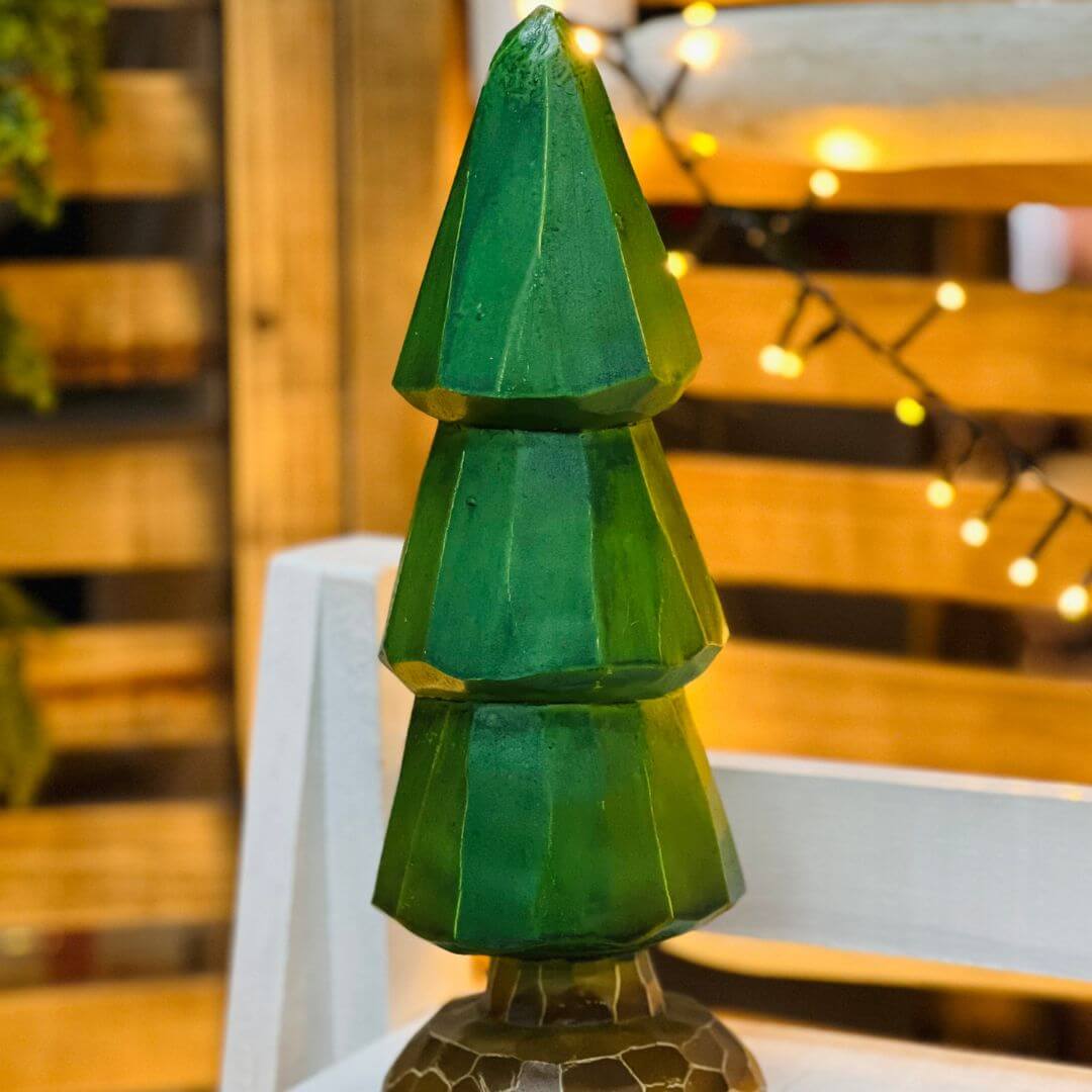 Peça Decorativa Árvore em Resina Verde - 32cm