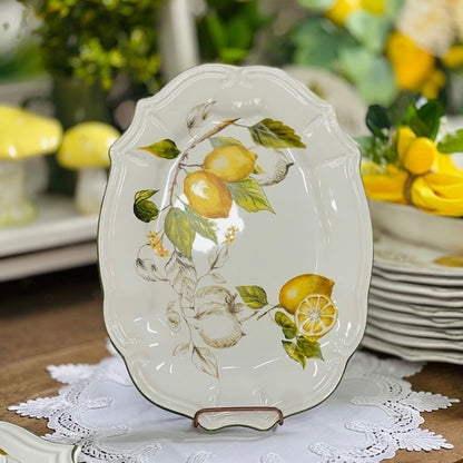 Travessa Média Branca Toscana Limão Siciliano - 36,5cm