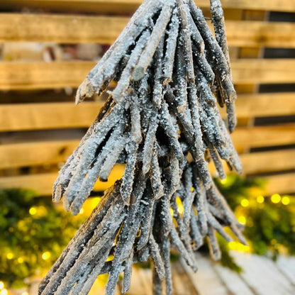 Pinheiro Rústico Nevado em Madeira – Tamanho M | 50cm