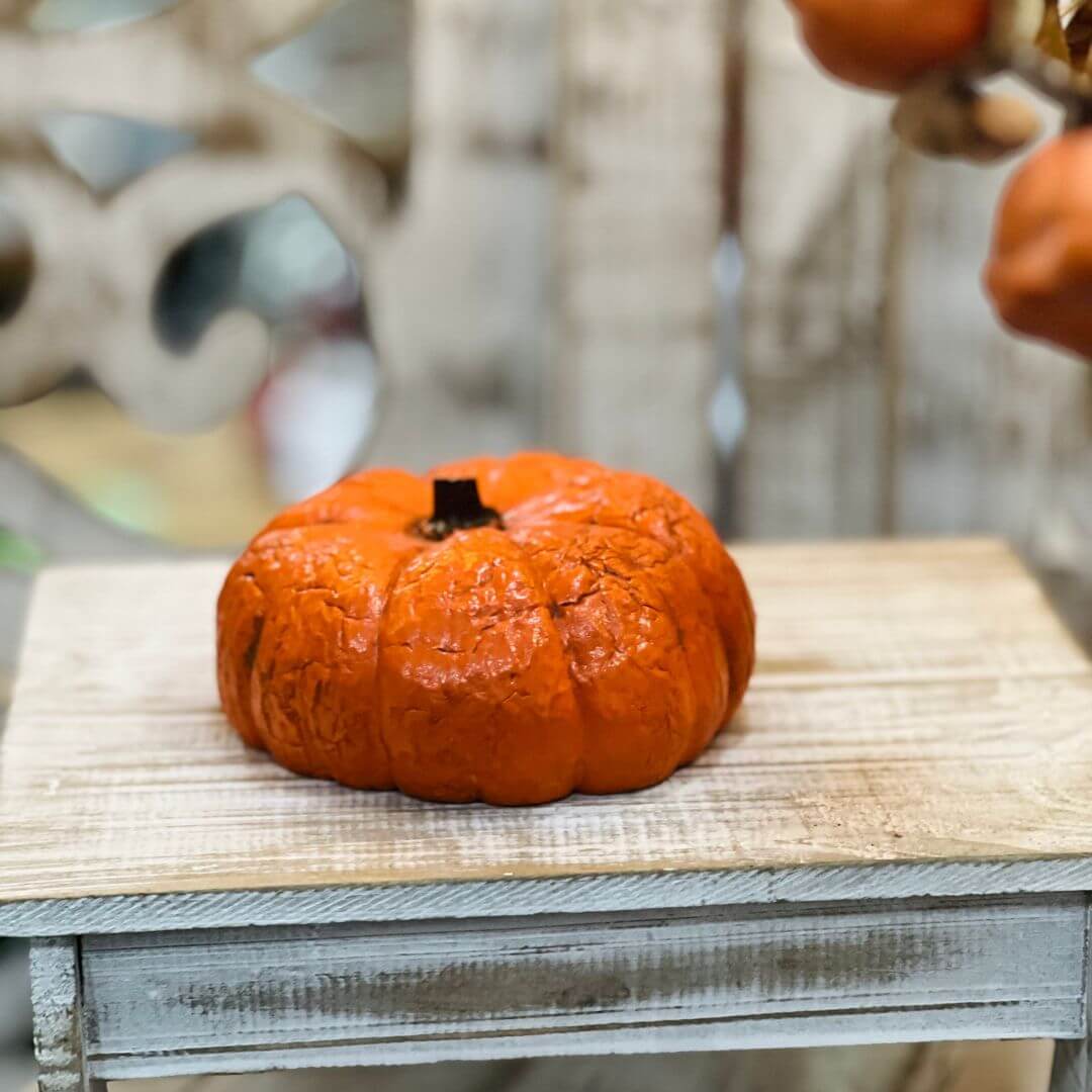 Abóbora Laranja Decorativa – 12cm