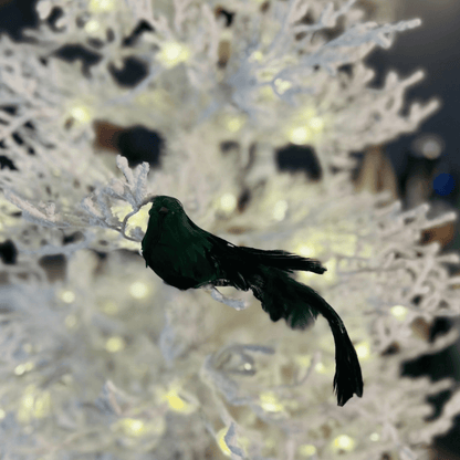 Pássaro Natalino Verde 20cm - Com Clip