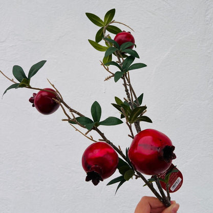 Galho Decorativo Romãs com Folhas – 70cm
