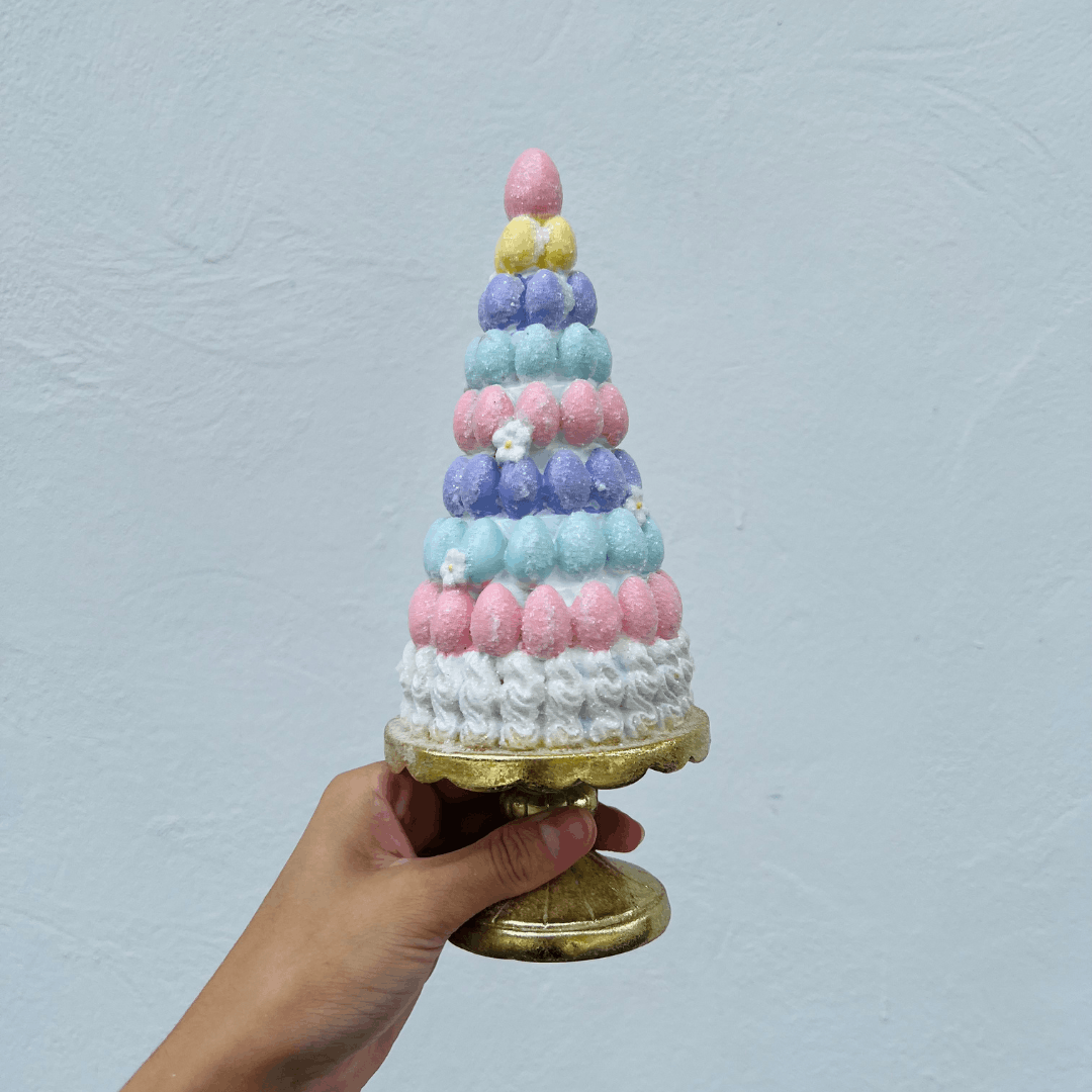 Árvore Decorativa de Ovinhos Candy de Resina 24cm