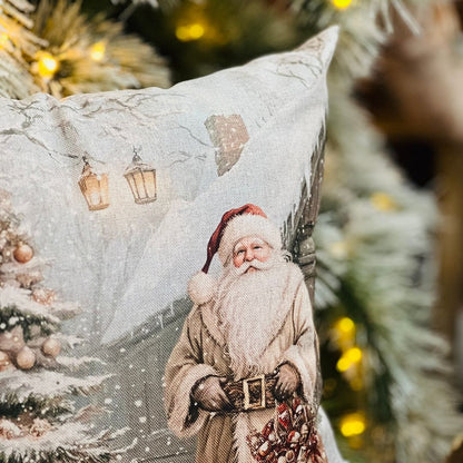 Capa Natalina Papai Noel Branco 43x43cm